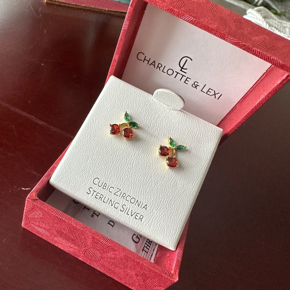 Cherry Shaped Stud Earrings - Charlotte & Lexi